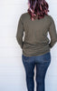 Basic Long Sleeve V-Neck Pocket Top