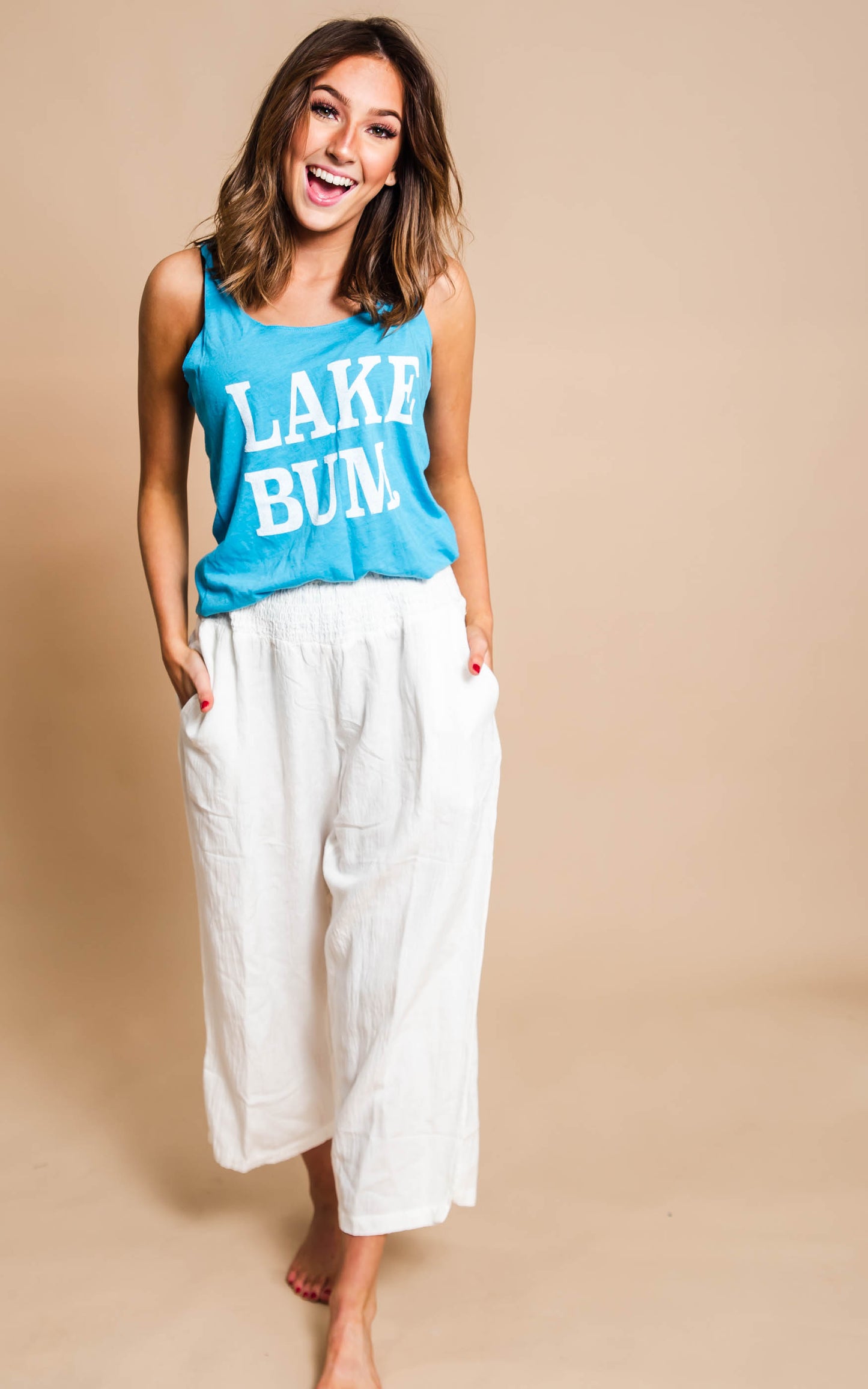 Lake Bum Racerback Tank - BAD HABIT BOUTIQUE 