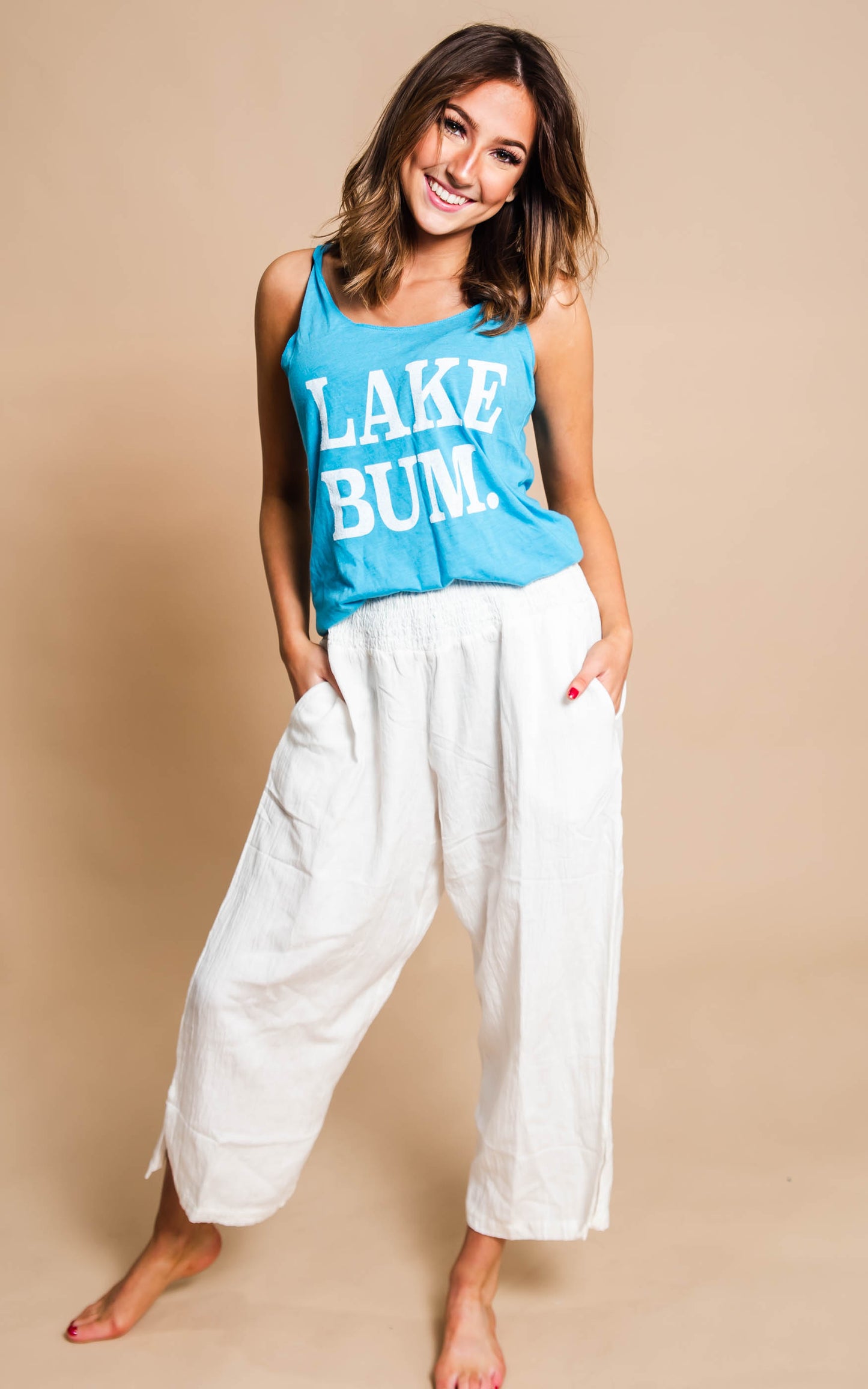 Lake Bum Racerback Tank - BAD HABIT BOUTIQUE 