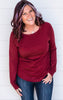 burgundy boat neck sweater 