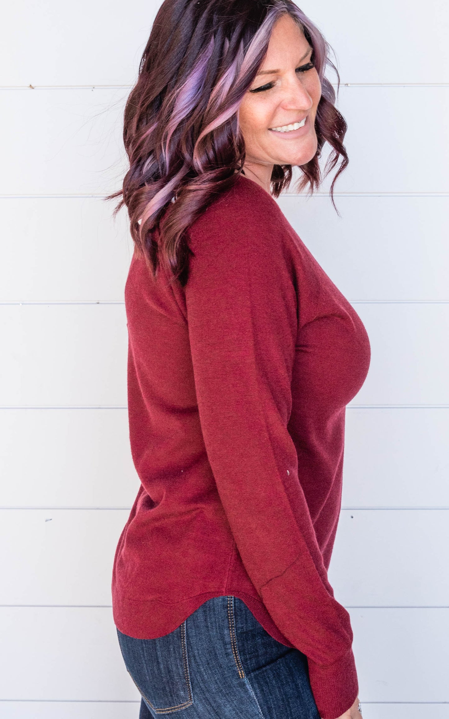 burgundy sweater 