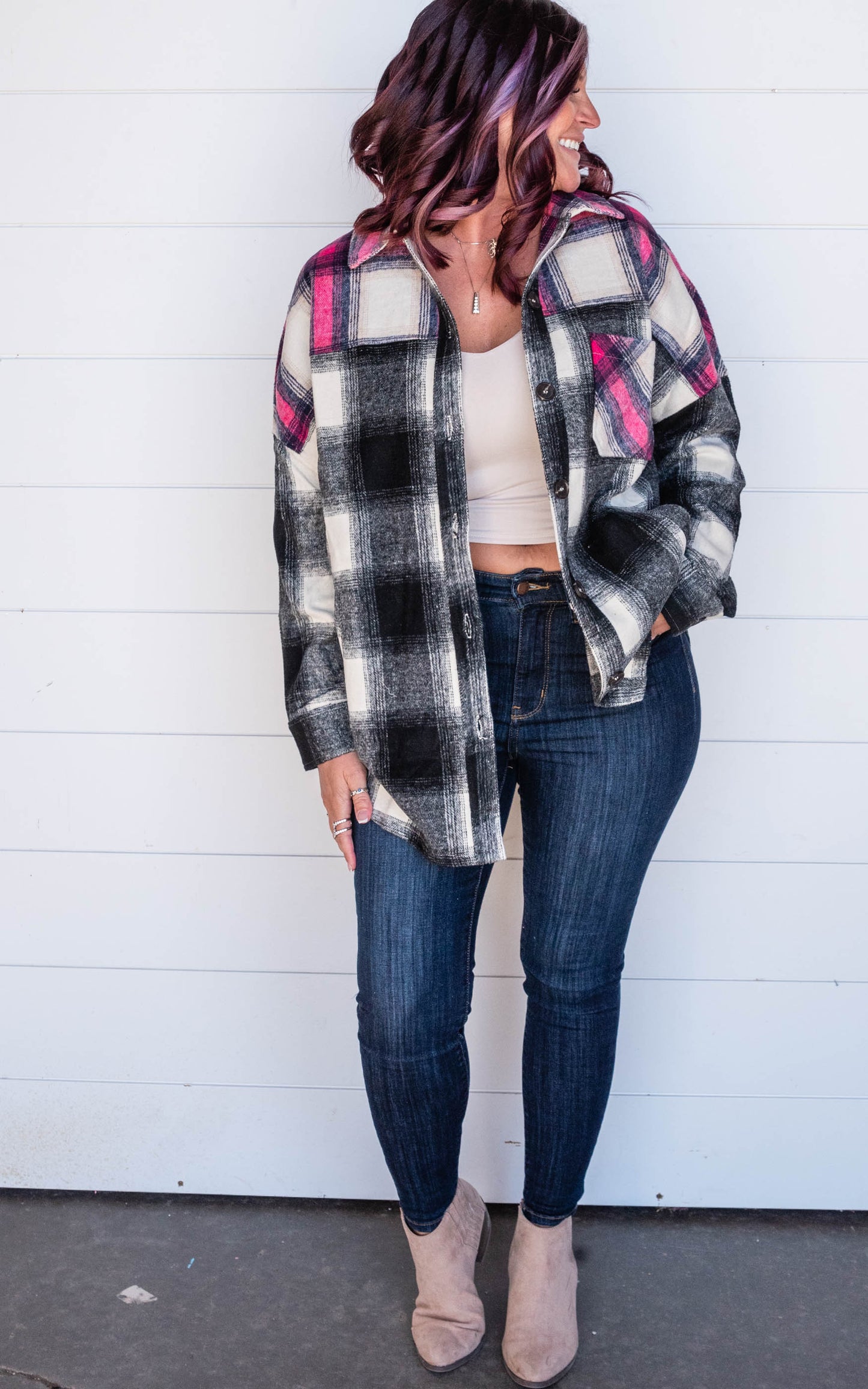 fall plaid shacket jacket 