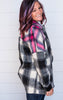 magenta black plaid jacket 