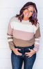 blush tan stripe sweater 