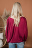 burgundy loose fit dolman top