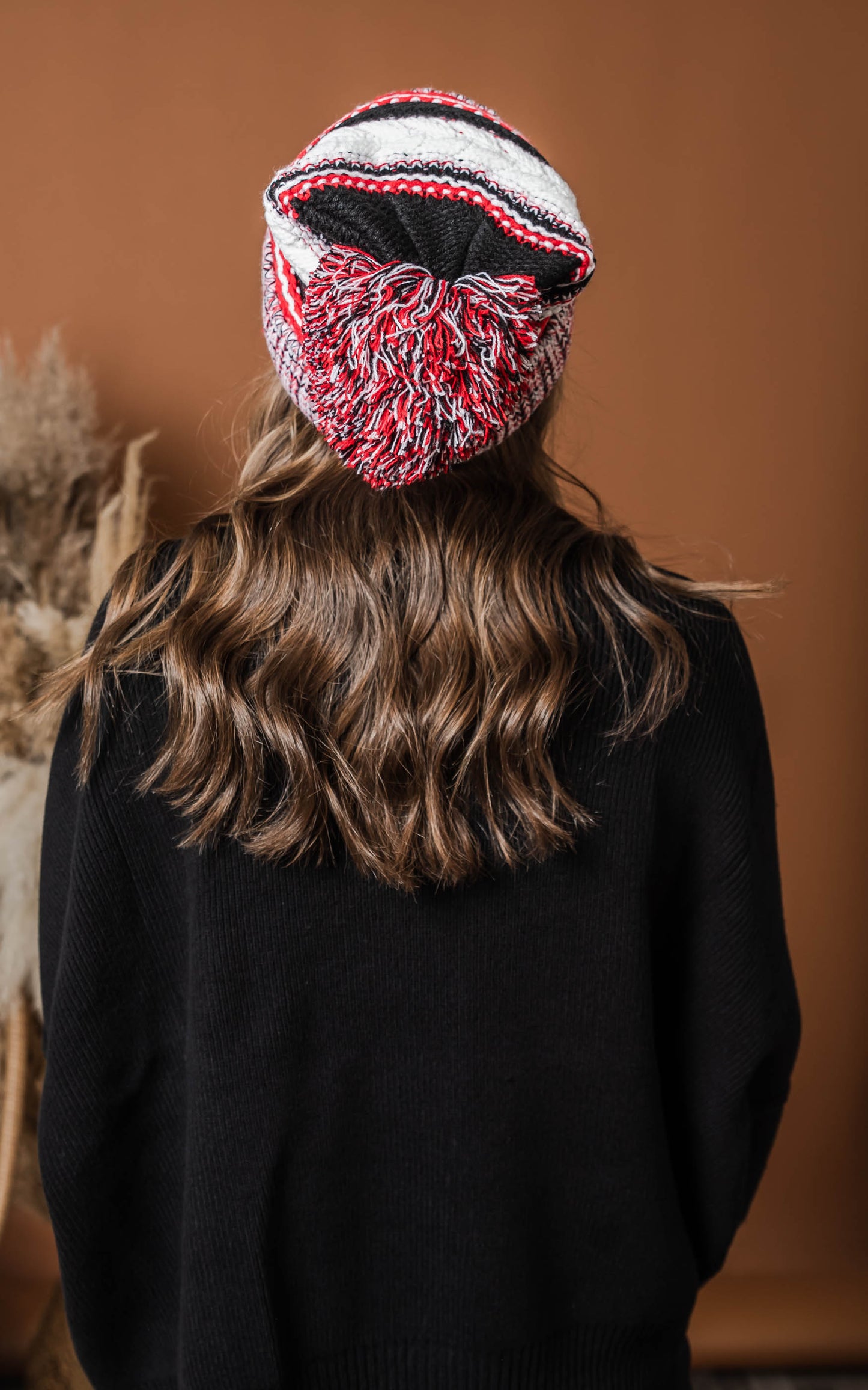 red pom pom beanie 