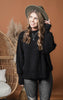 drop shoulder black sweater