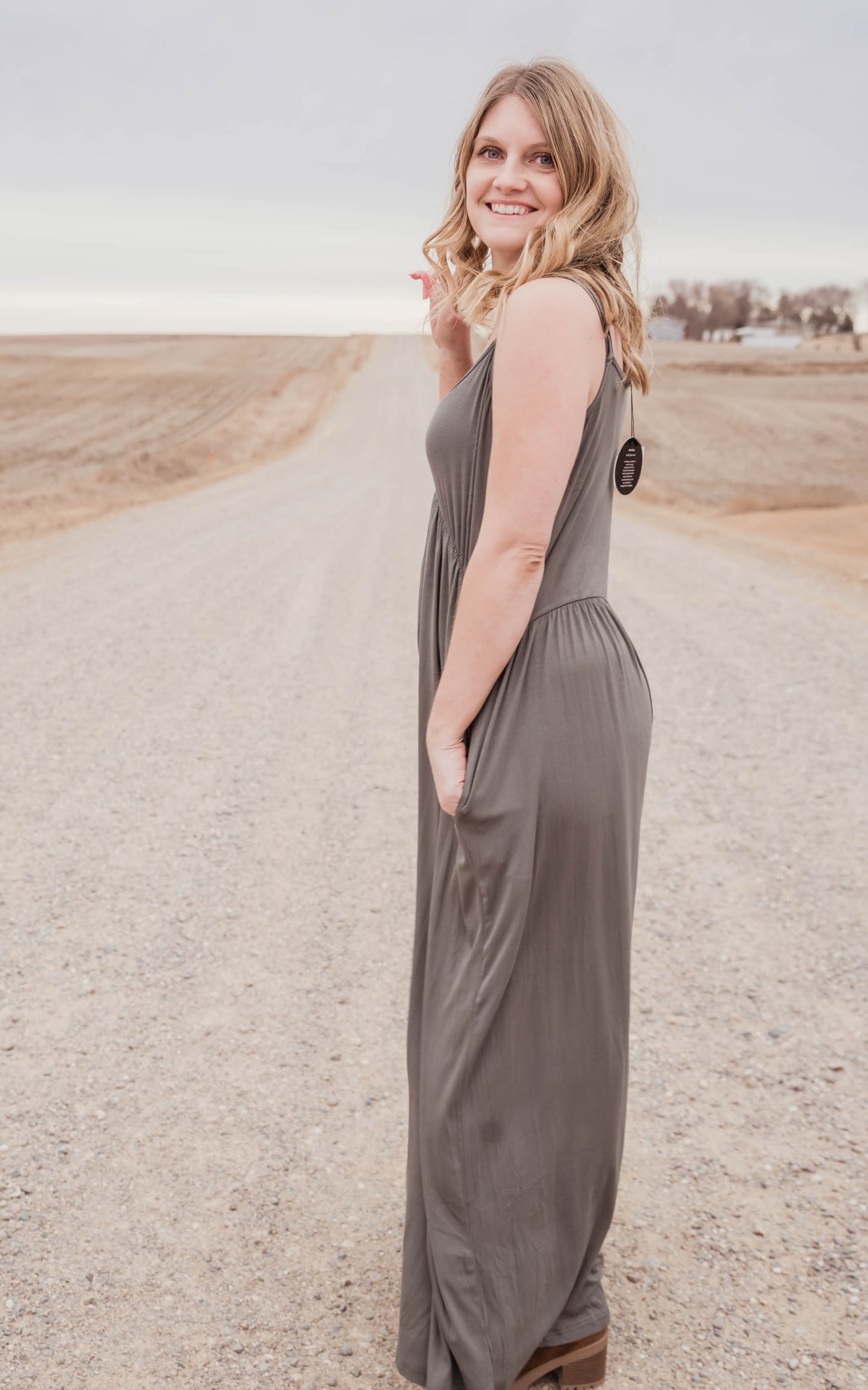 Light Hunter Green Maxi Dress - Final Sale