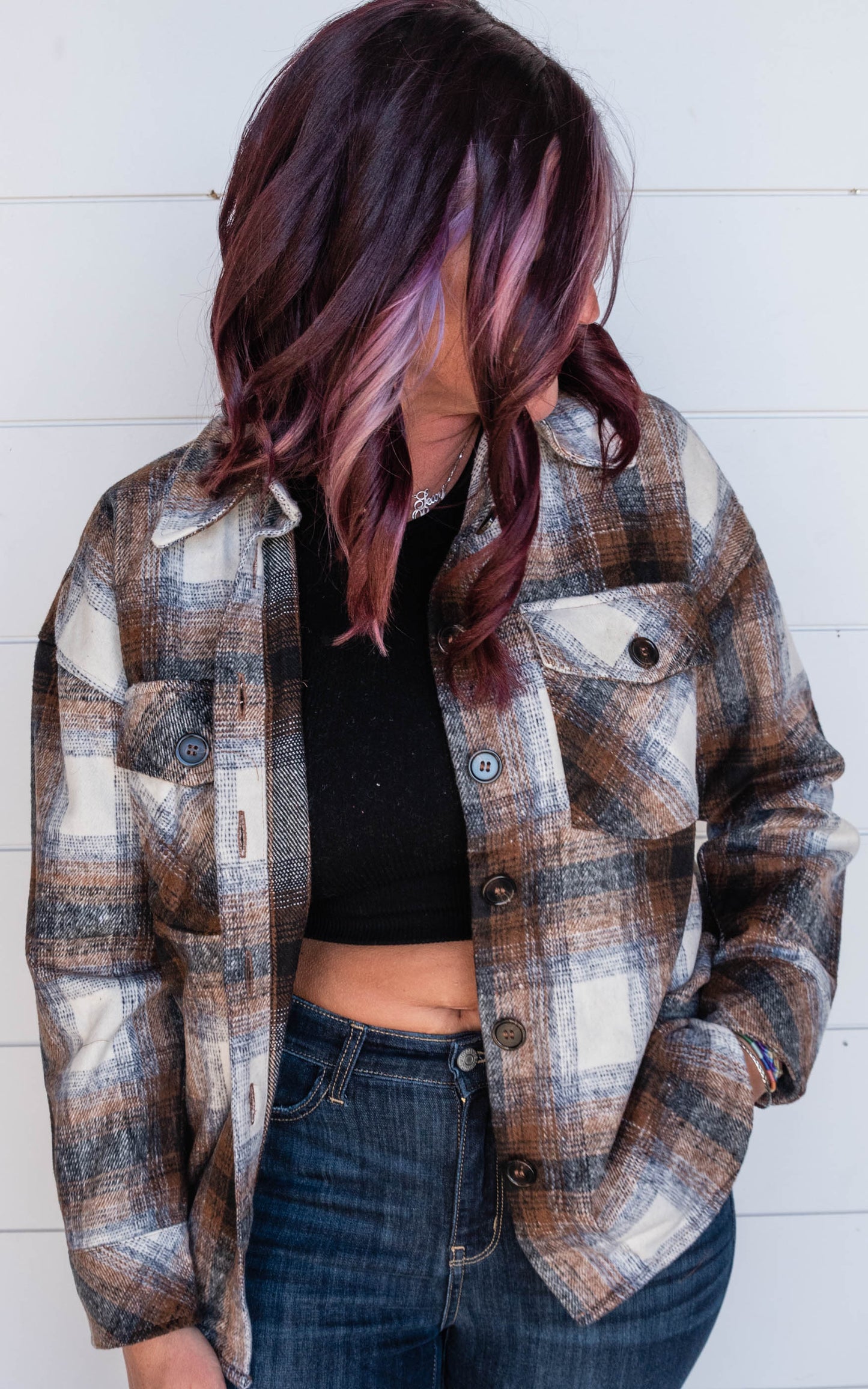 plaid shacket 