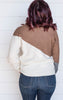 brown cream grey sweater 