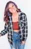 Hooded Black Plaid Top