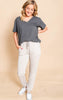 charcoal v-neck zenana tee