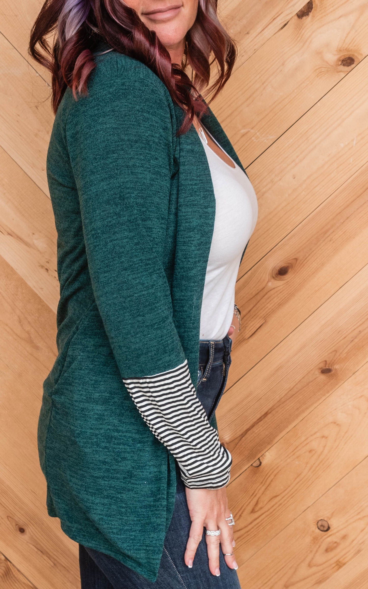 olive stripe cardigan 