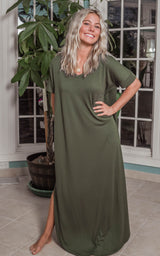 zenana olive maxi dress