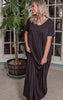 black v-neck maxi dress