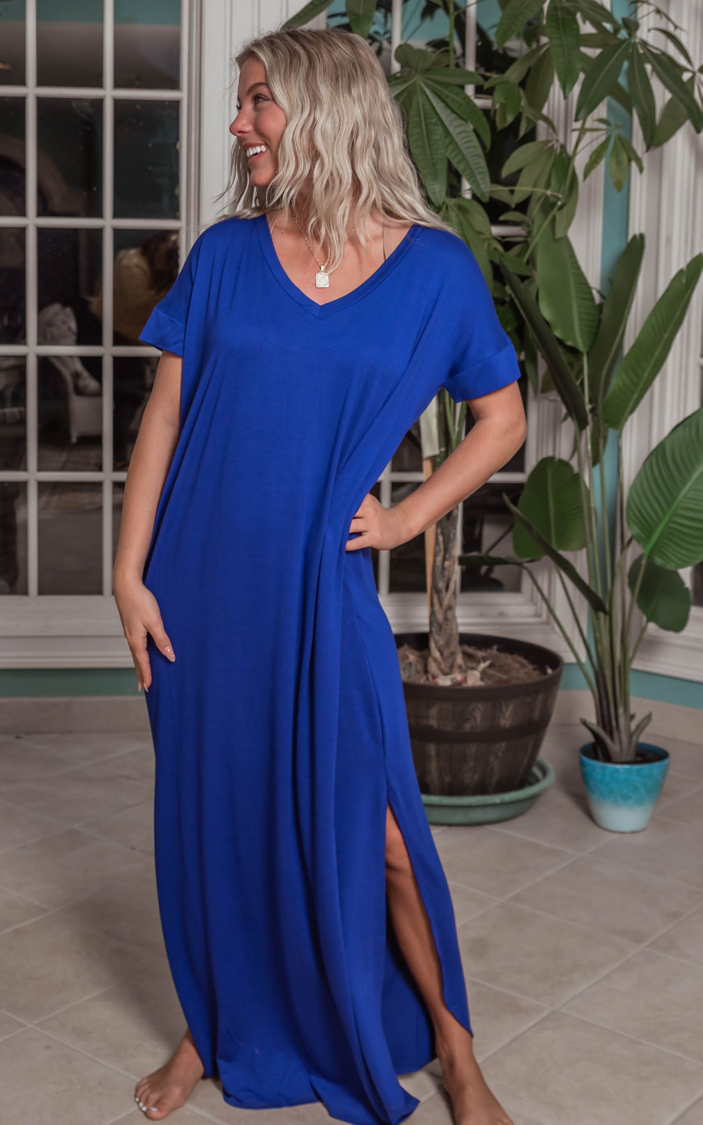 royal blue maxi dress