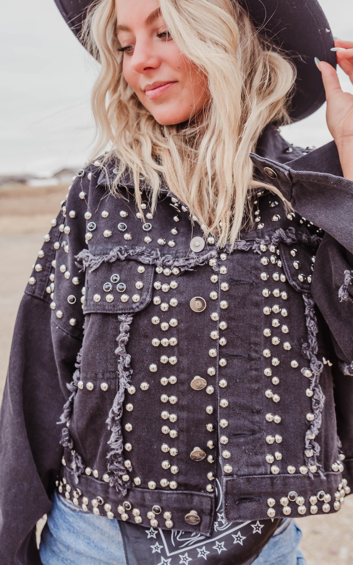 black studded jacket 