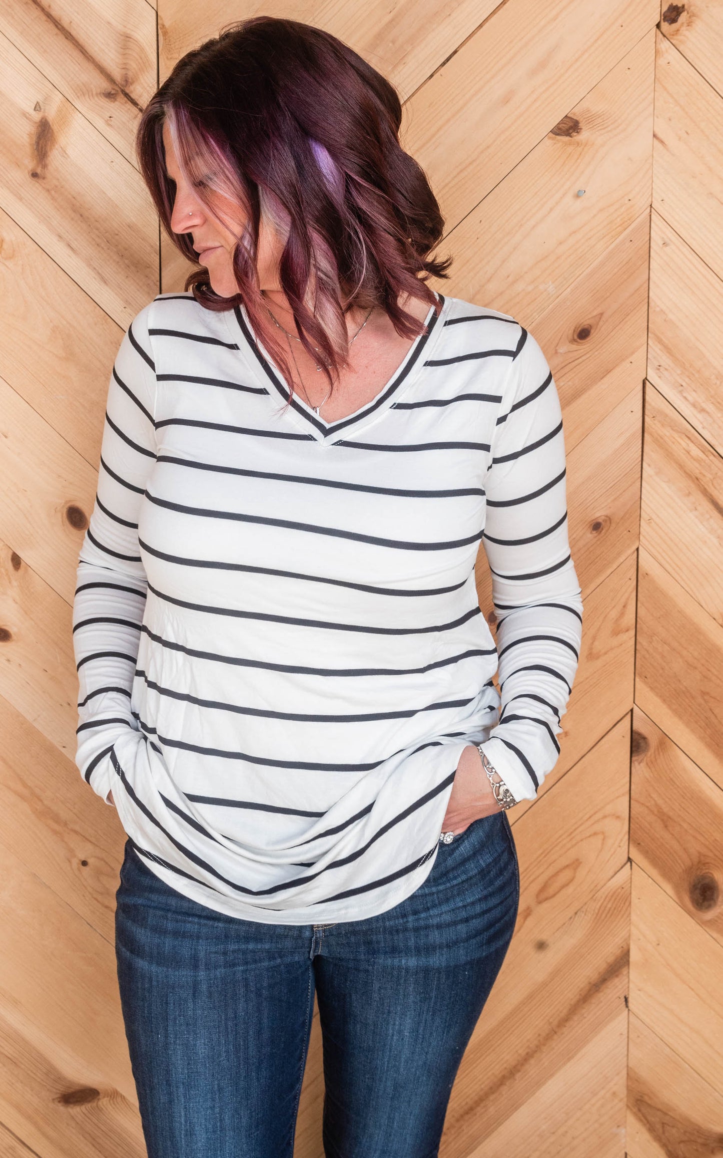 white stripe top 