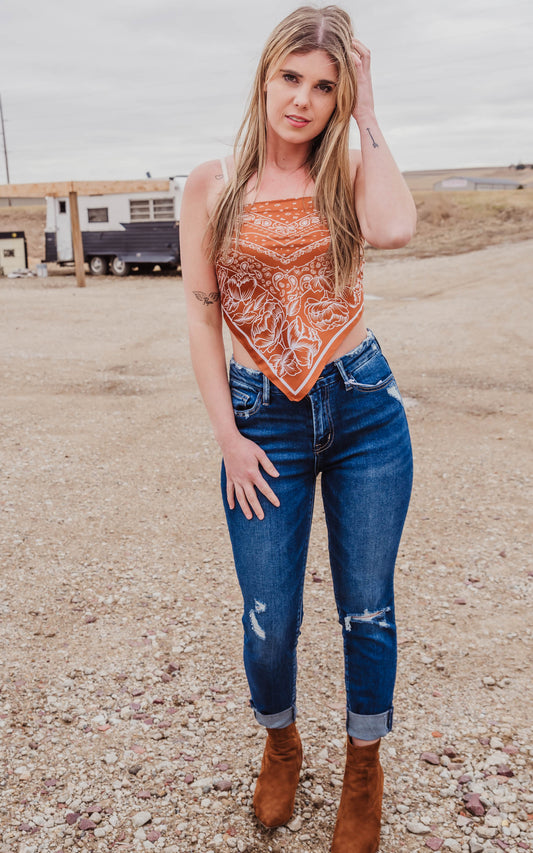 copper bandana top 