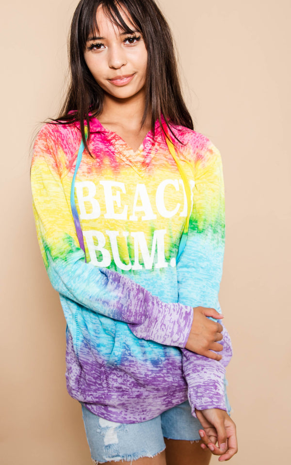 tie dye beach bum hoodie