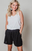 black lightweight summer short