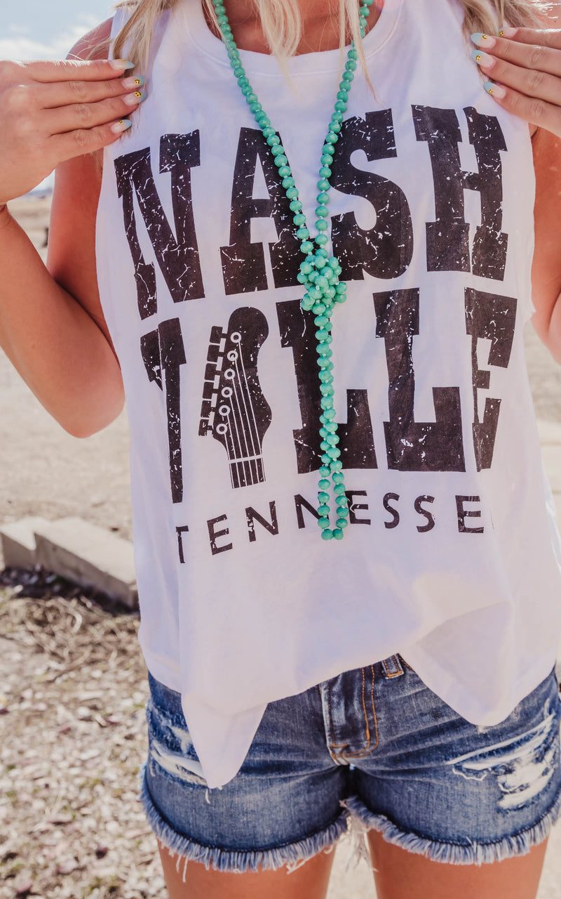 NashVille Tennesse white Muscle Tank top