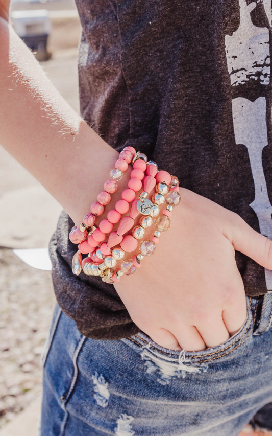 peach beaded bracelets