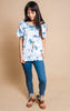 Tie Dye Tunic Length Scoop Tee with Keyhole Back - BAD HABIT BOUTIQUE 