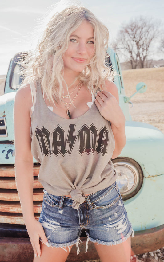 Mama Lightning Bolt  Racer Back Tank** - Final Sale