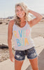 multi color river bum tank top 