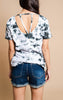 Tie Dye Tunic Length Scoop Tee with Keyhole Back - BAD HABIT BOUTIQUE 