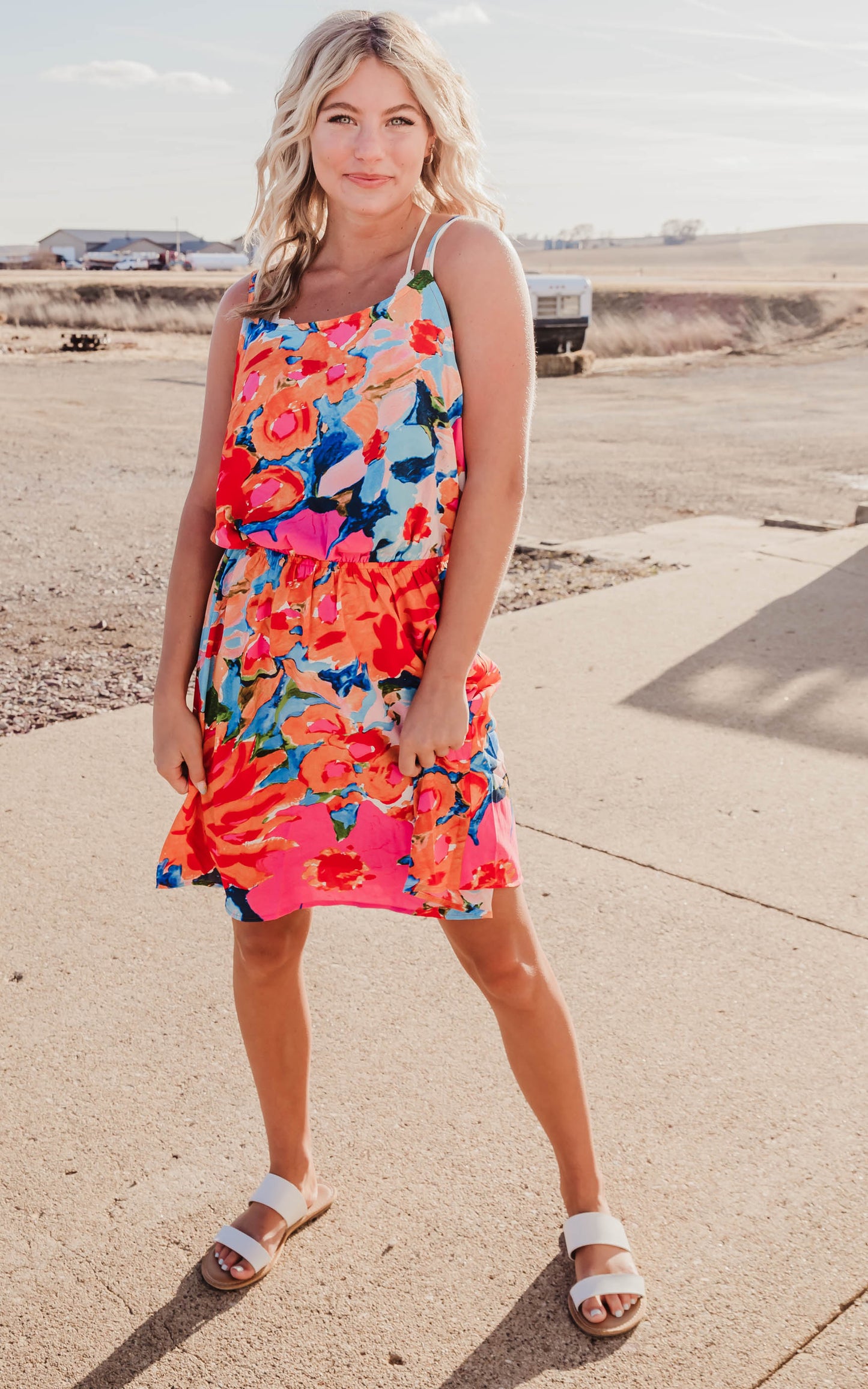 floral water color dress