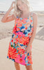 spaghetti strap watercolor floral dress