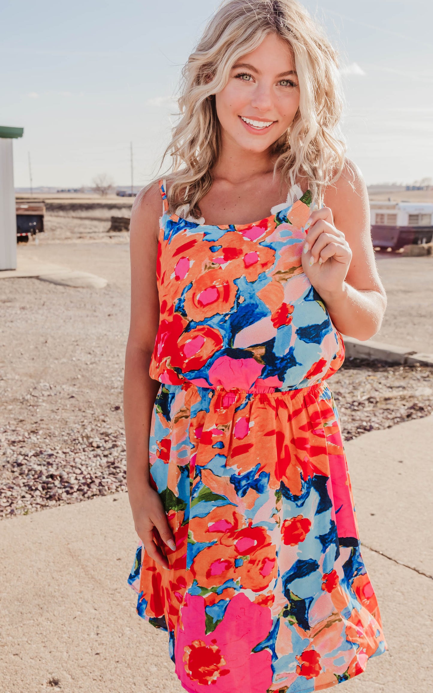 watercolor floral dress