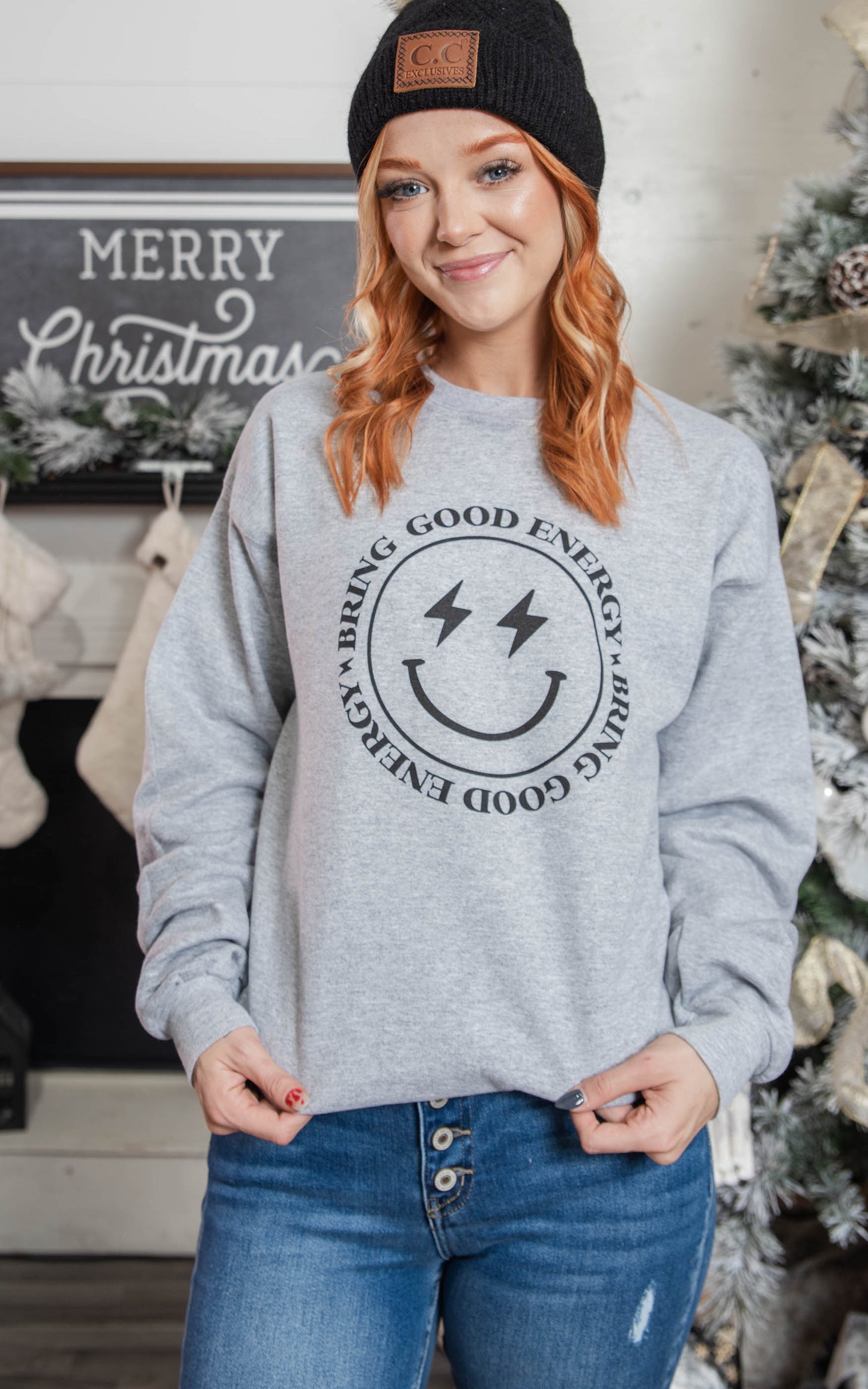 Bring Good Energy Crew Sweatshirt** - Final Sale