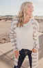 ivory and grey striped cardigan