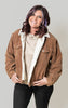 Brown Oversized Corduroy Trucker Sherpa Jacket