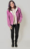 Purple Oversized Corduroy Trucker Sherpa Jacket