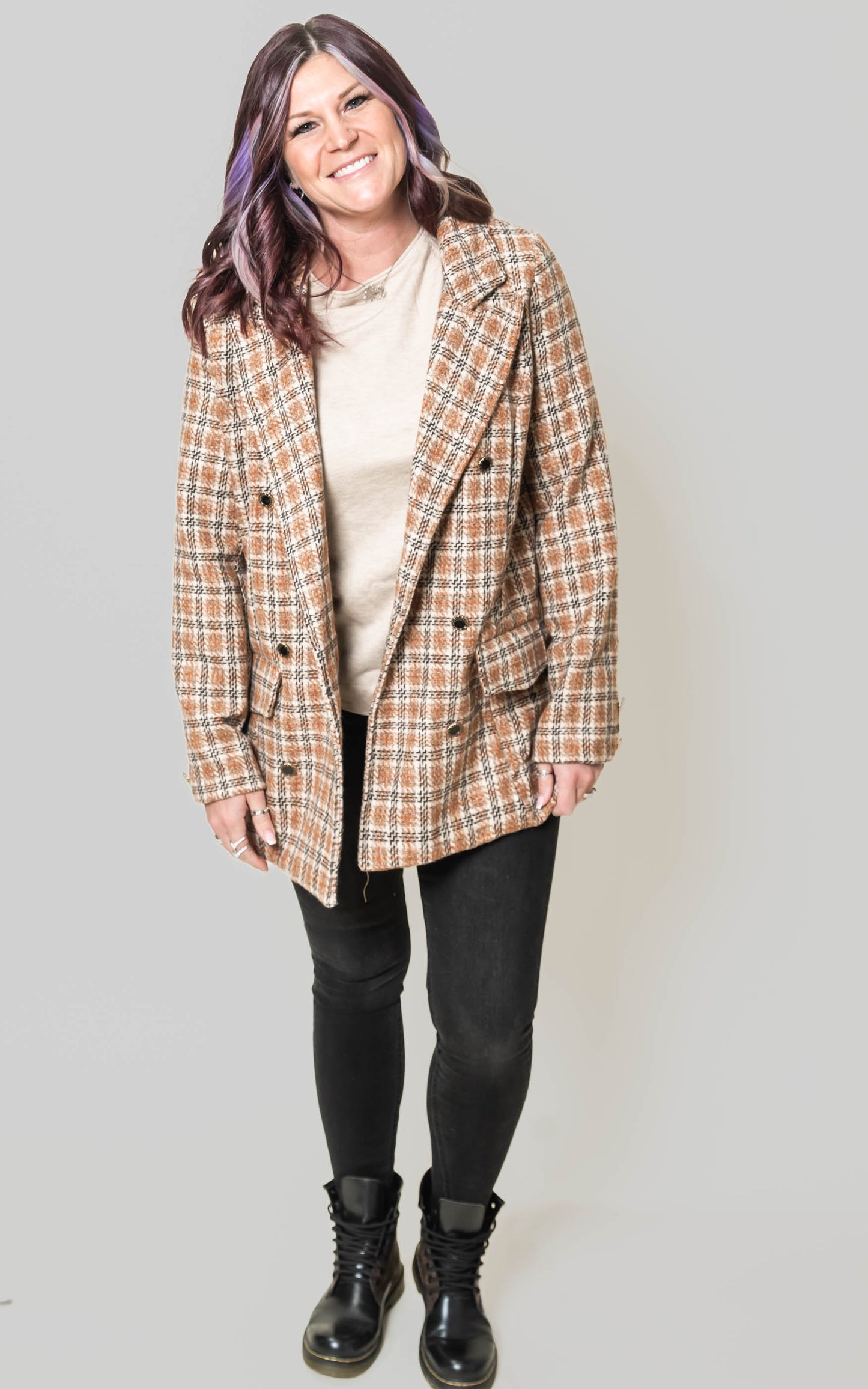 Classic Plaid Blazer -POL