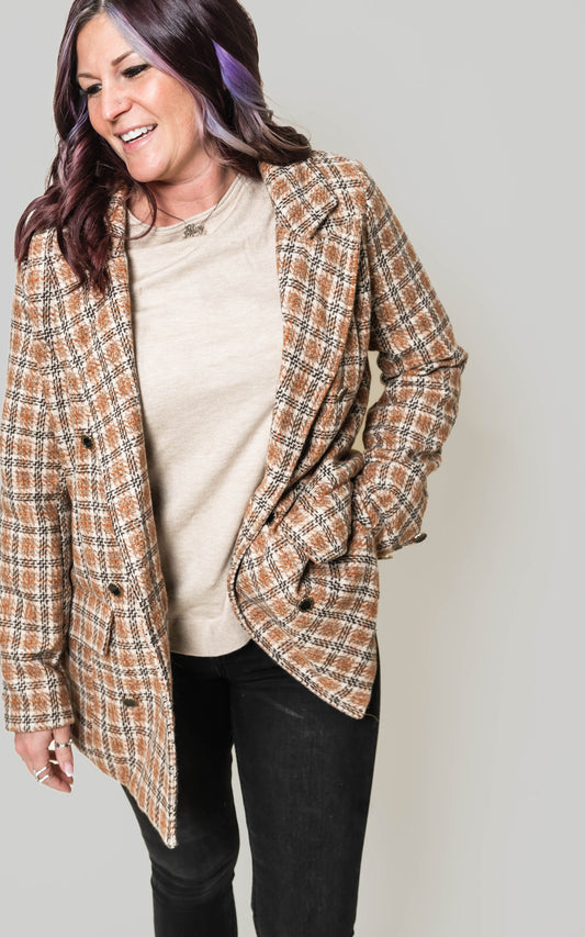 Classic Plaid Blazer -POL