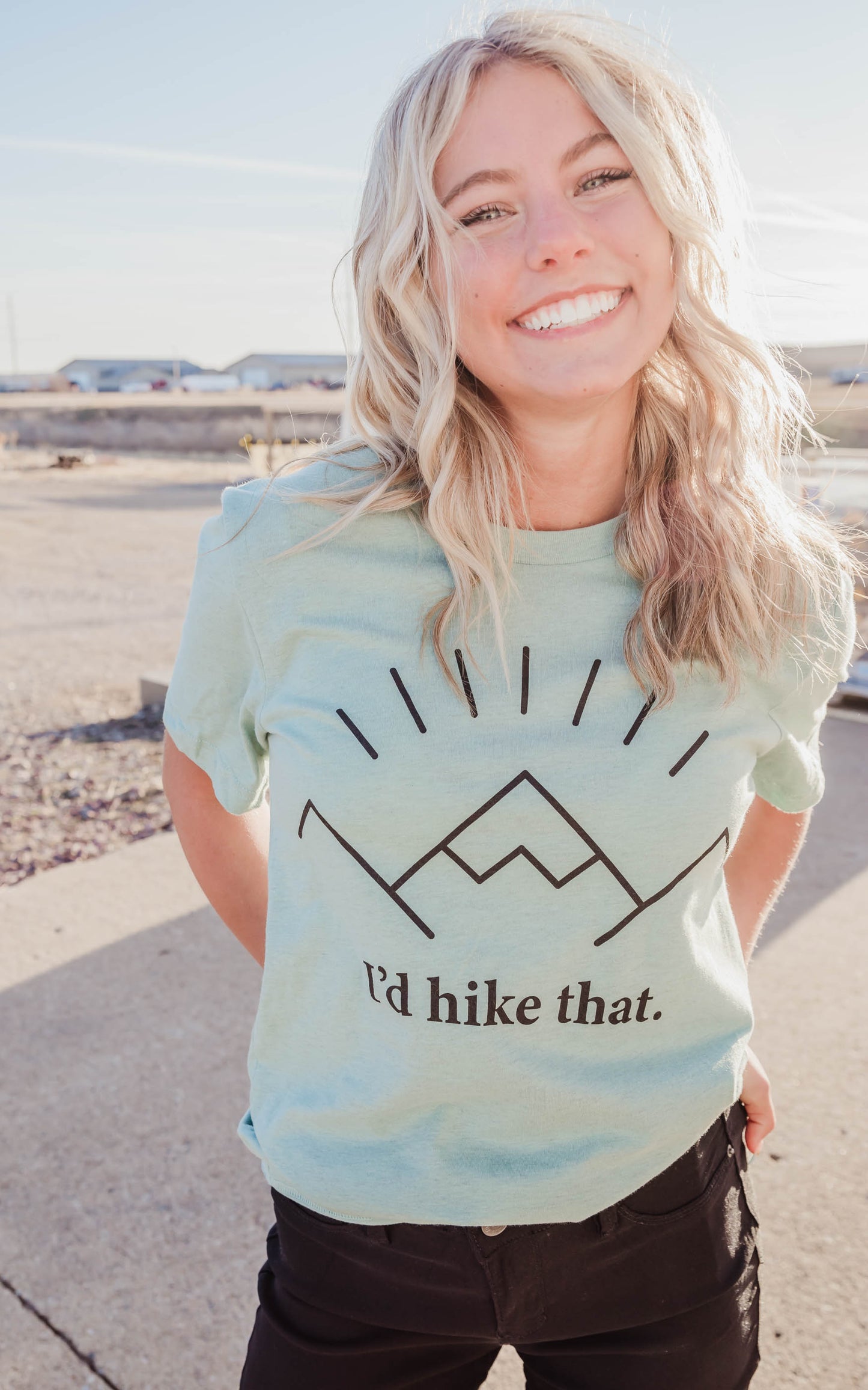 Heather Mint Tee, I'd Hike that