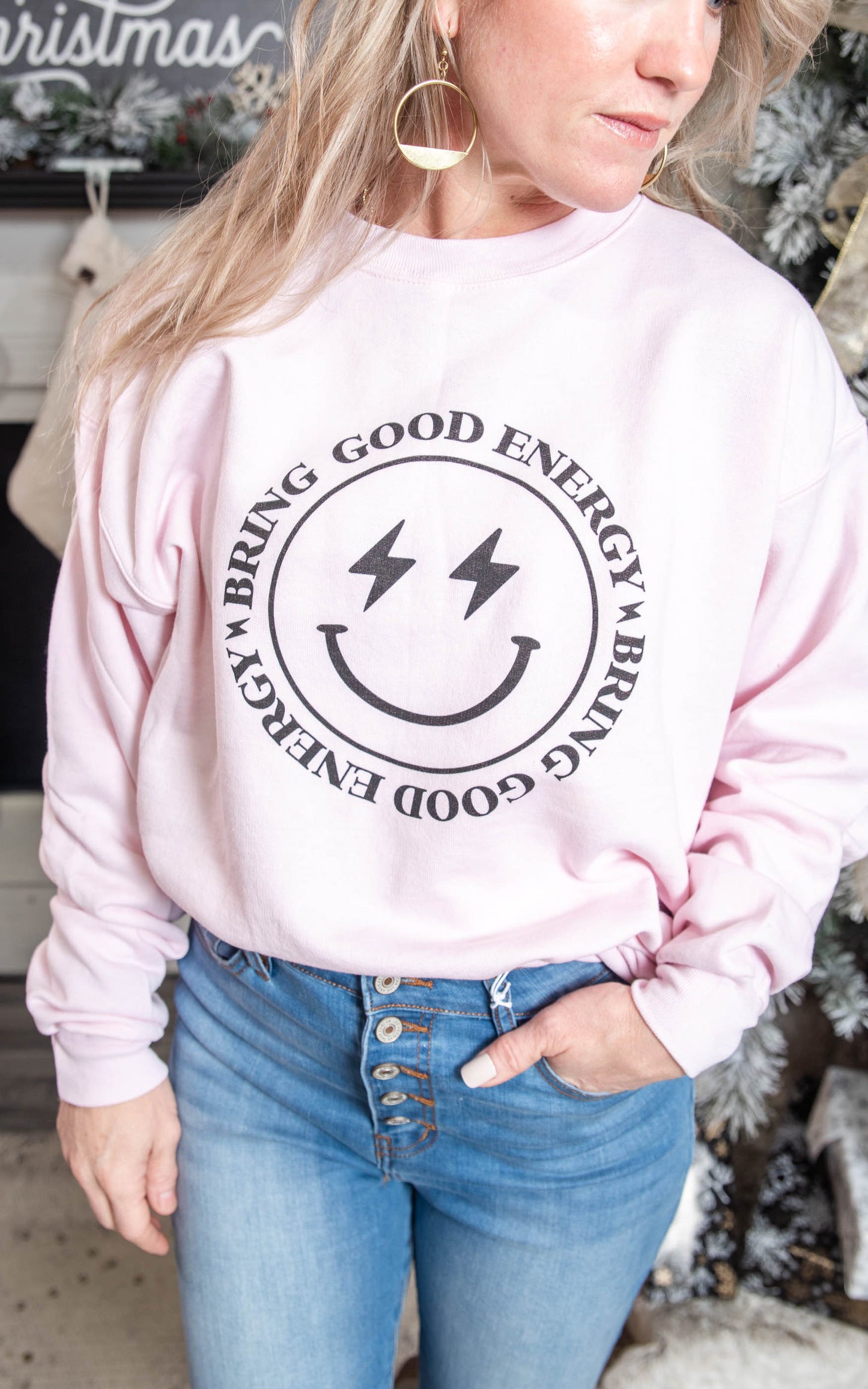 Bring Good Energy Crew Sweatshirt** - Final Sale