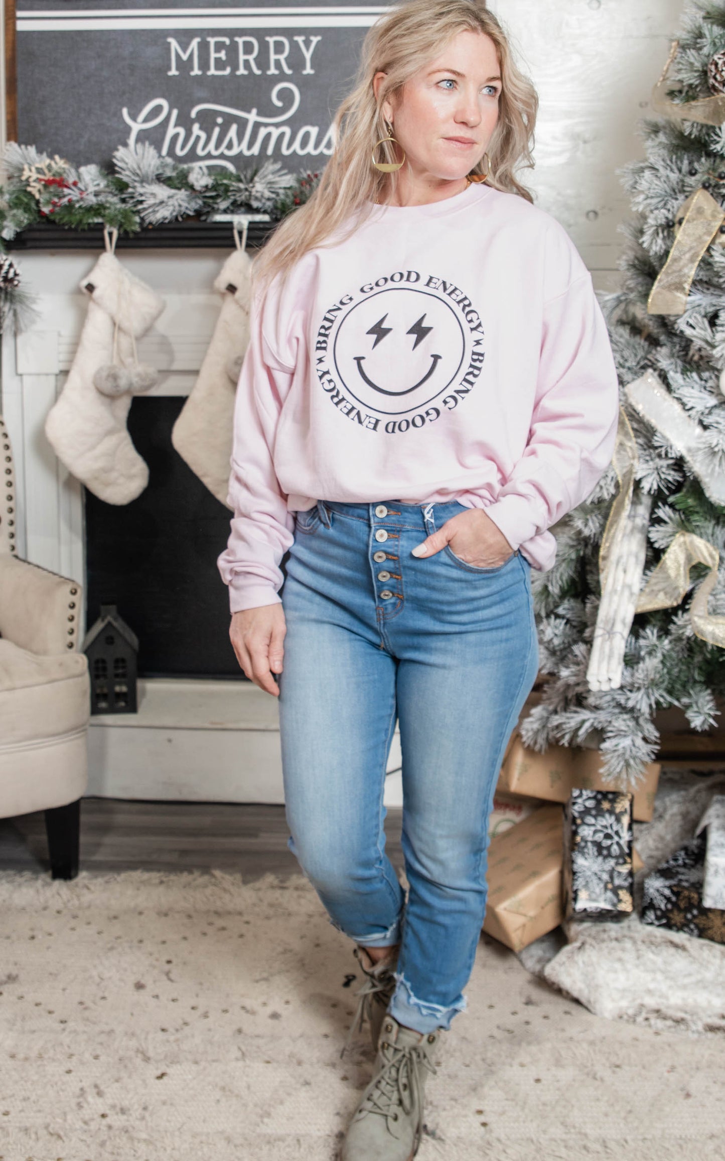 Bring Good Energy Crew Sweatshirt** - Final Sale