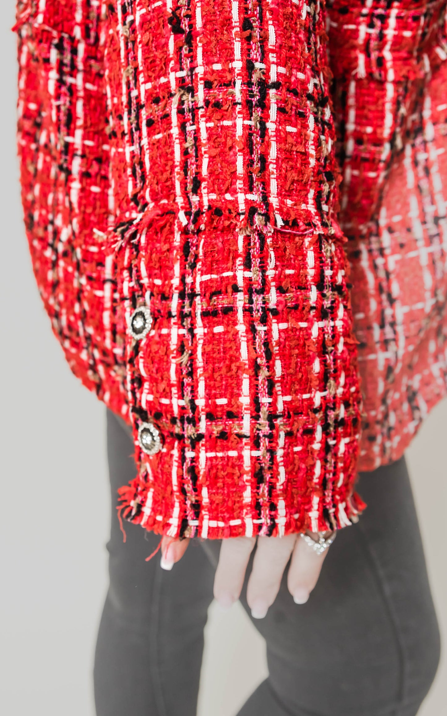 Red Tweed Blazer Jacket - POL