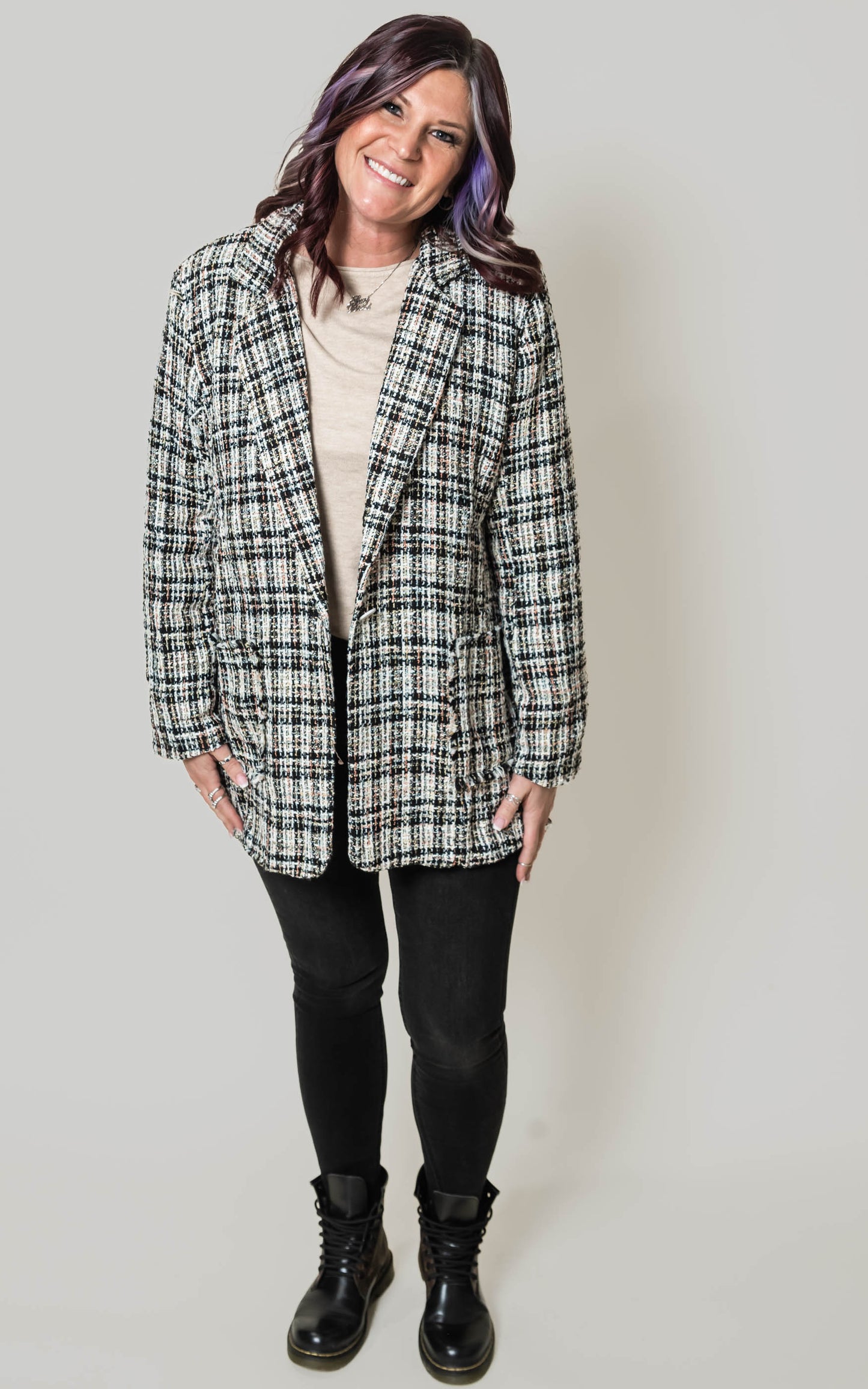 Oversized Tweed Blazer