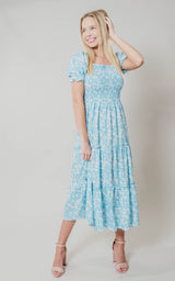 Light Blue Floral Dress - Final Sale