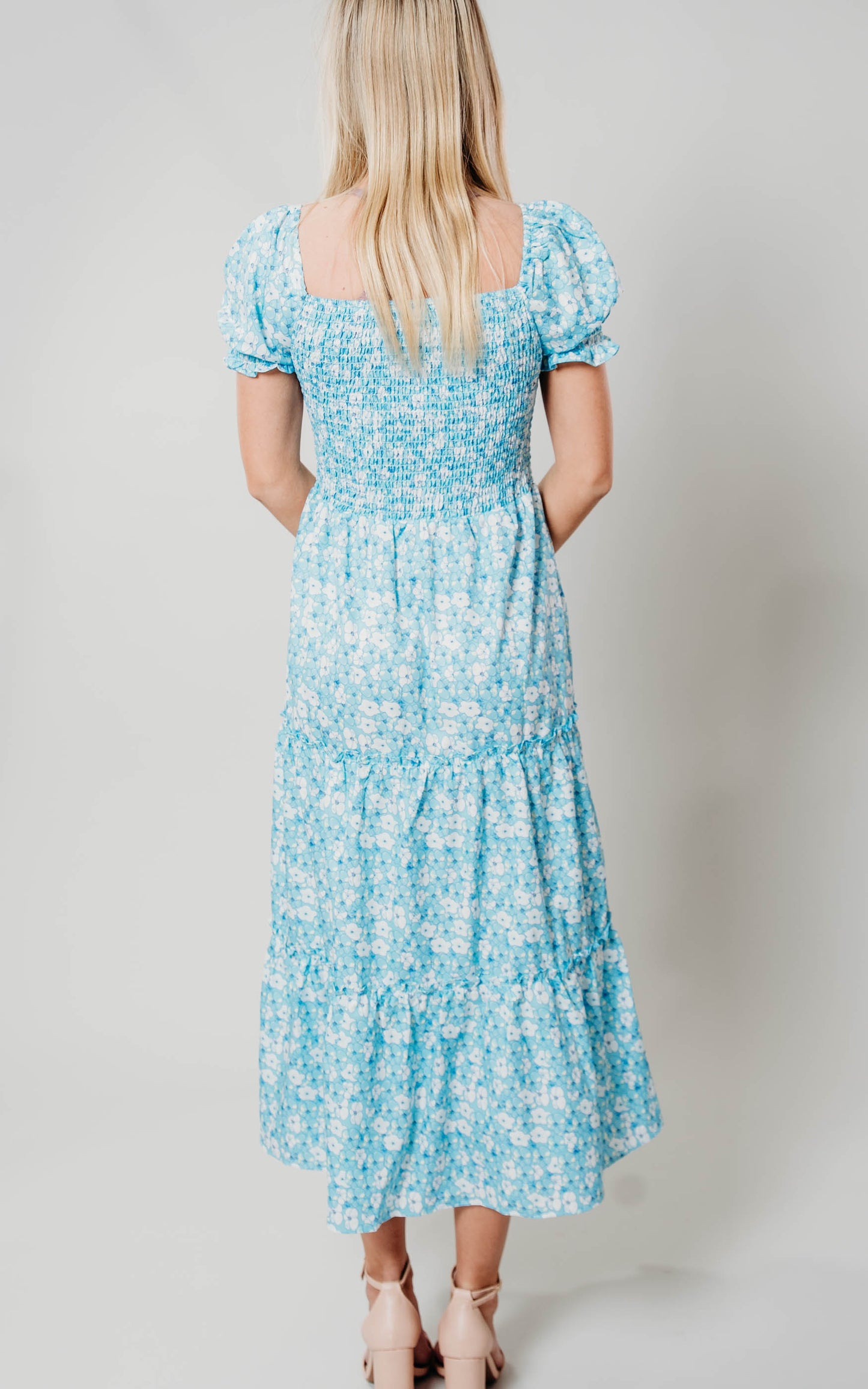 Light Blue Floral Dress - Final Sale