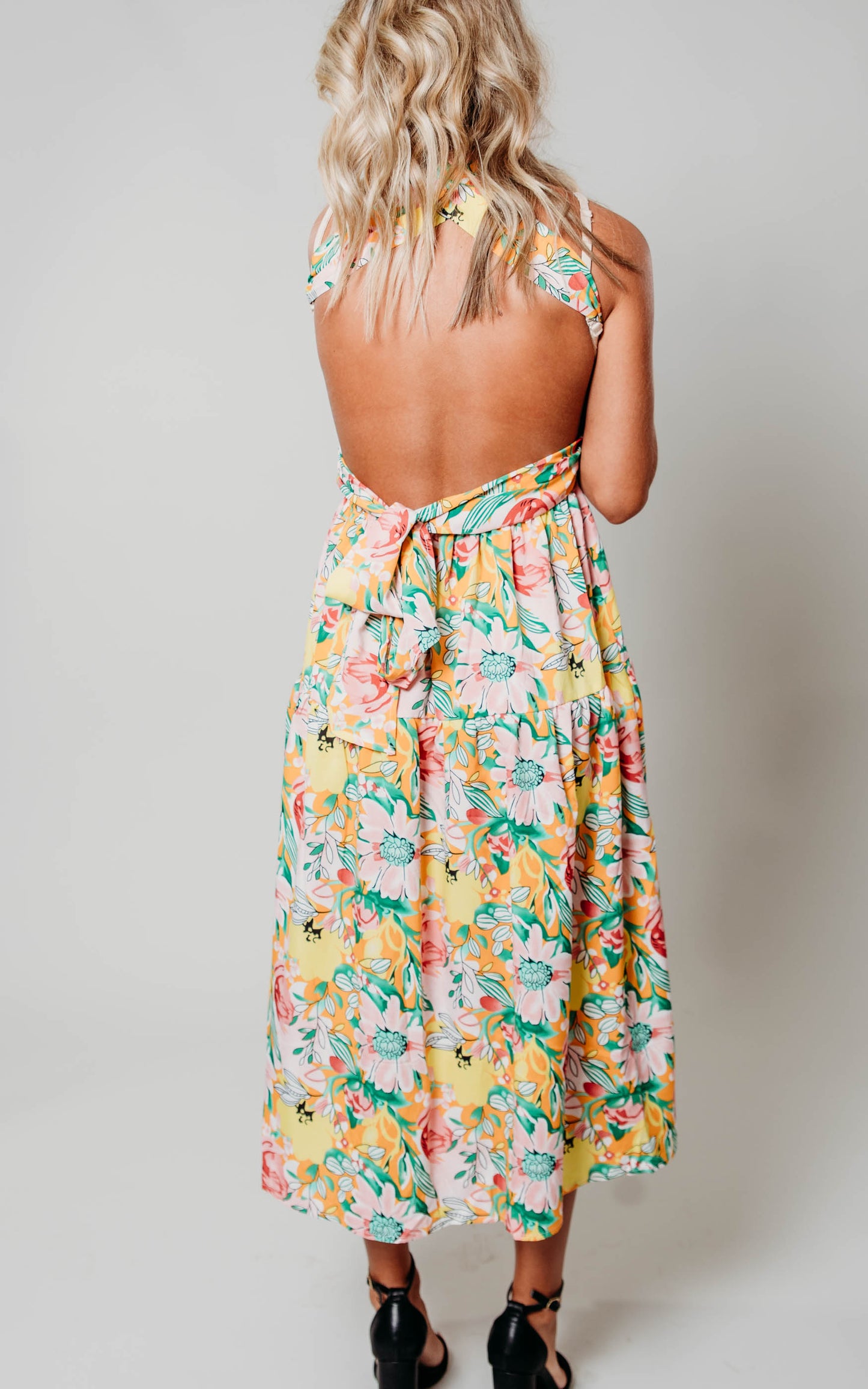 open back floral dress 