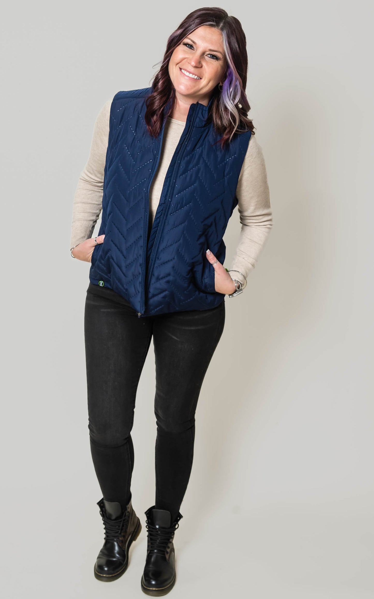 Navy Quilted Vest Repreve Eco Vest