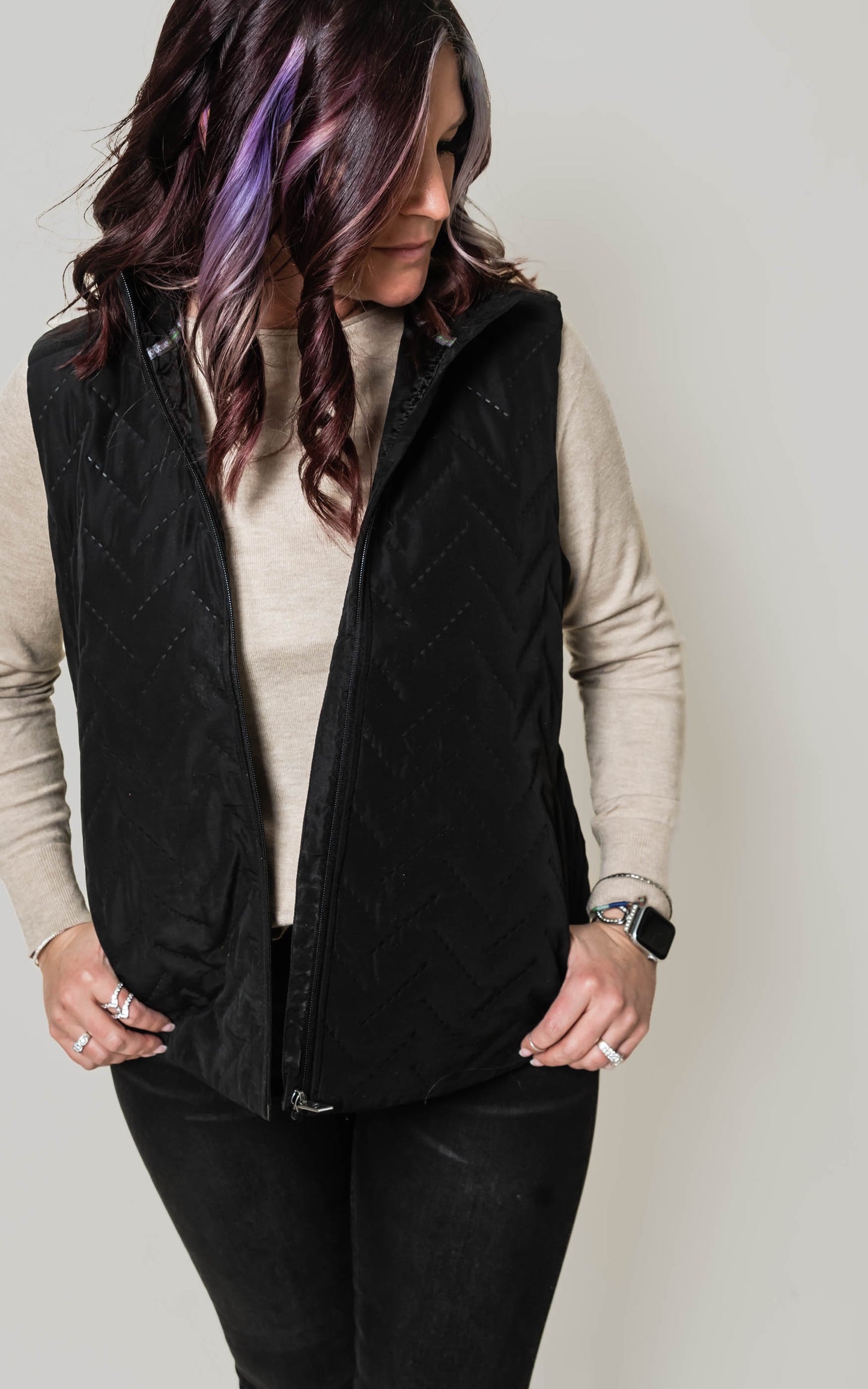 Black Quilted Vest Repreve Eco Vest